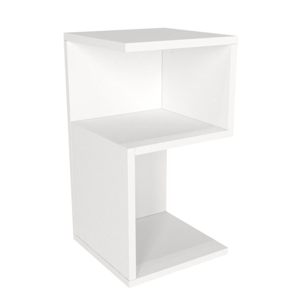 Noptiera UnicUtil cu rafturi pe trei niveluri in model S, Alb Dreapta 30 x 30 x 55cm - imagine 5