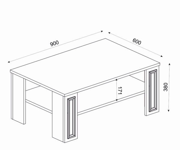 Masuta Cafea Unicutil Luxury, Alb Maro, 90 x 60 x 38 - imagine 7