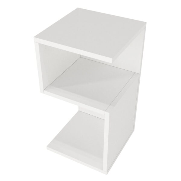 Noptiera UnicUtil cu rafturi pe trei niveluri in model S, Alb Stanga 30 x 30 x 55cm - imagine 7