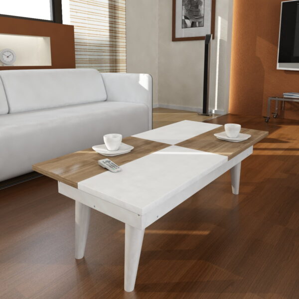 Masuta de Cafea , UnicUtil, 90 x 30 x 44 cm, Alb si Maro - imagine 5