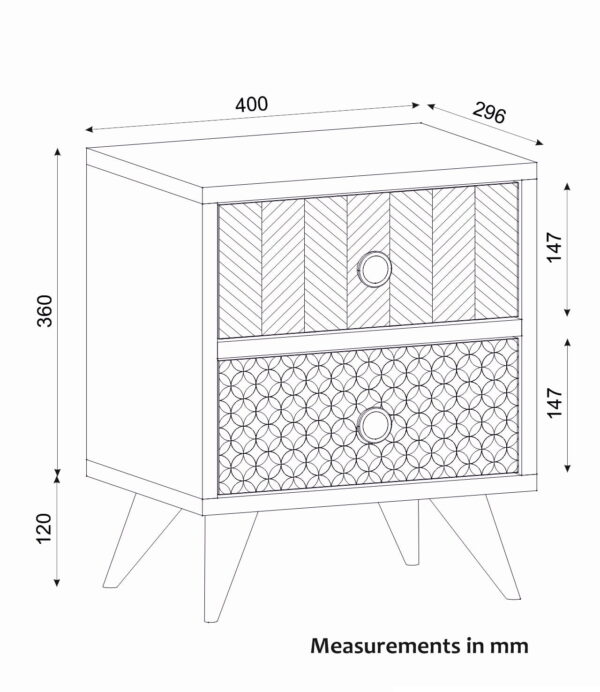Noptiera UnicUtil cu doua Sertare pentru depozitare, Maro 40 x 30 x 48 cm - imagine 4