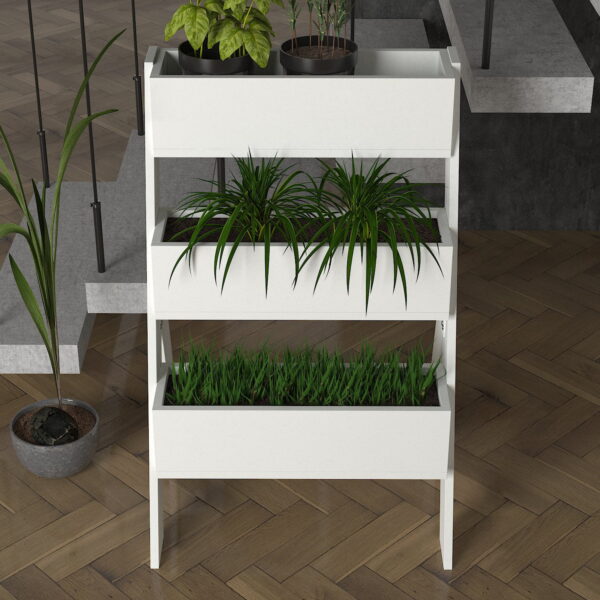 Suport Organizator pentru Plante UnicUtil, 64 x 49 x 98 cm, Alb - imagine 3