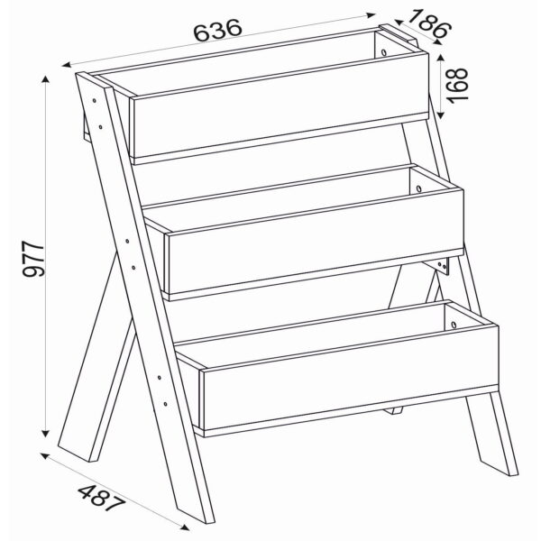 Suport Organizator pentru Plante UnicUtil, 64 x 49 x 98 cm, Alb - imagine 6