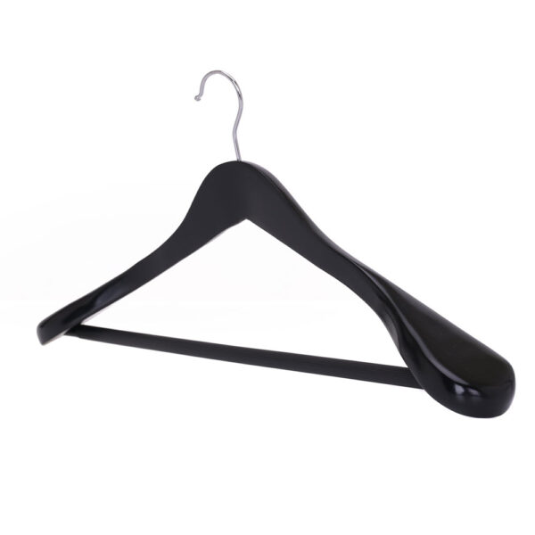 Umerase Tricouri din Lemn cu Umeri Lați și Design Modern, Negru, UUUM15 - imagine 5