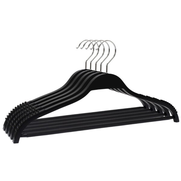 Umerase haine, UnicUtil, cu margini de cauciuc anti alunecare, bara pentru pantaloni si design modern, negru, UUUM39 - imagine 7