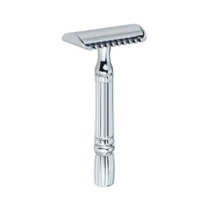 Aparat de ras Classic Safety Razor Techstar&reg; SR9, Aliaj de Zinc, Cu Lame De Rezerva, Reutilizabil, Ecologic, Argintiu, Alte categorii