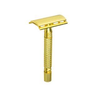 Aparat de ras Classic Safety Razor Techstar® SR5, Aliaj de Zinc, Cu Lame De Rezerva, Reutilizabil, Ecologic, Auriu, Alte categorii – ofertă, preț și specificații