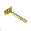 Aparat de ras Classic Safety Razor Techstar® SR5, Aliaj de Zinc, Cu Lame De Rezerva, Reutilizabil, Ecologic, Auriu, Alte categorii - imagine 8