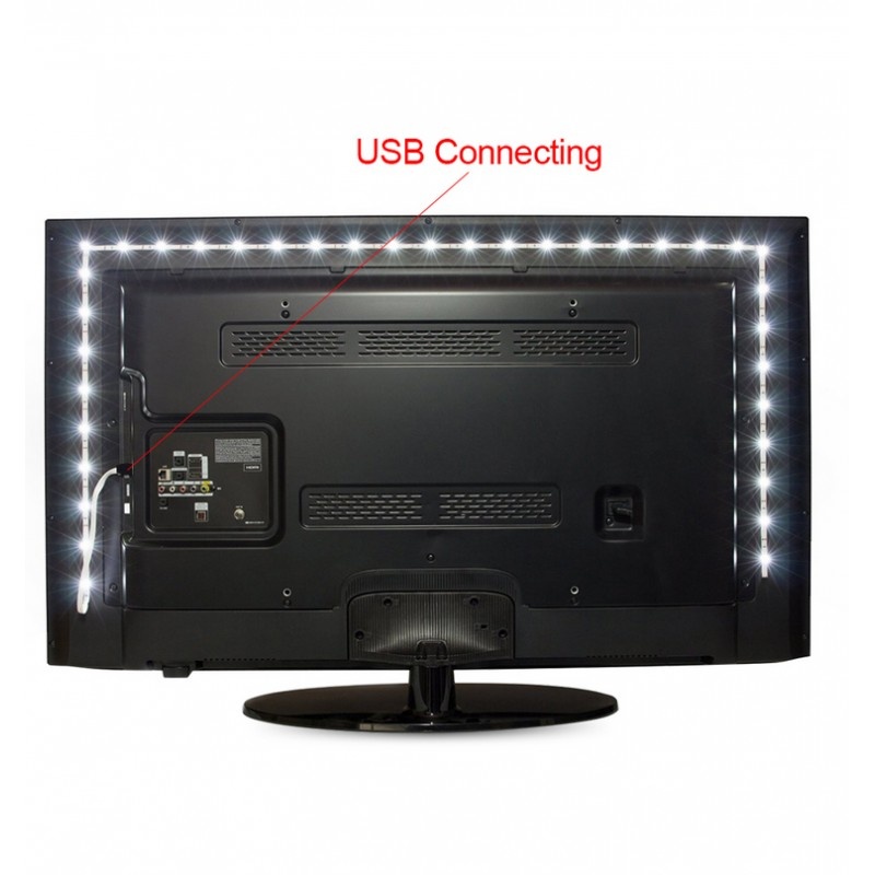 Banda LED Multicolor USB 5050 RGB Flexibila Decorat Exterior Interior 1M Waterproof cu Telecomanda, Iluminat interior - imagine 3