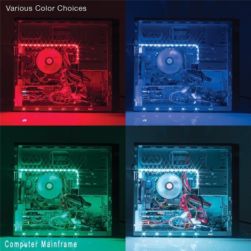 Banda LED Multicolor USB 5050 RGB Flexibila Decorat Exterior Interior 1M Waterproof cu Telecomanda, Iluminat interior - imagine 6