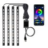 Benzi Led Auto Techstar®, MultiColore, RGB, 12 Leduri x 4 Benzi, Control Aplicatie, Bluetooth, Android, Accesorii tuning auto – ofertă, preț și specificații