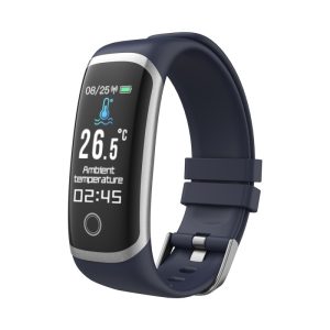 Bratara Fitness Techstar® T4, Ecran 0.96" inch, Bluetooth 5.0, IP66, Monitorizare Puls, Tensiune, Temperatura, Oxigen, Calitate Somn, Albastru, Ceasuri si bratari smart