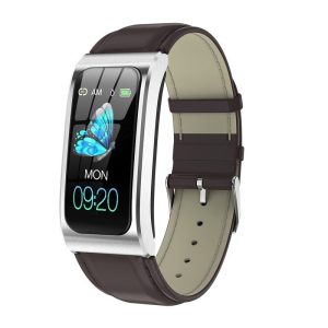 Bratara Smart Eleganta Techstar® AK12 ARGINTIU - PIELE