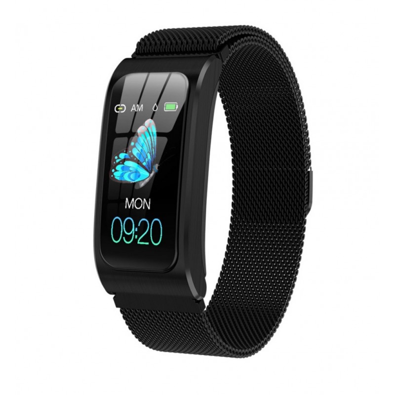 Bratara Smart Eleganta Techstar® AK12 NEGRU METALIC