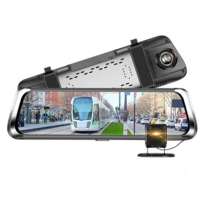 Camera Auto Tip Oglinda Techstar® B30, Dubla, LCD 9.66" Inch Touch Screen, 2K, 1440P + 1080P, H265, Night Vision, Camera Marsarier, Camere auto DVR – ofertă, preț și specificații