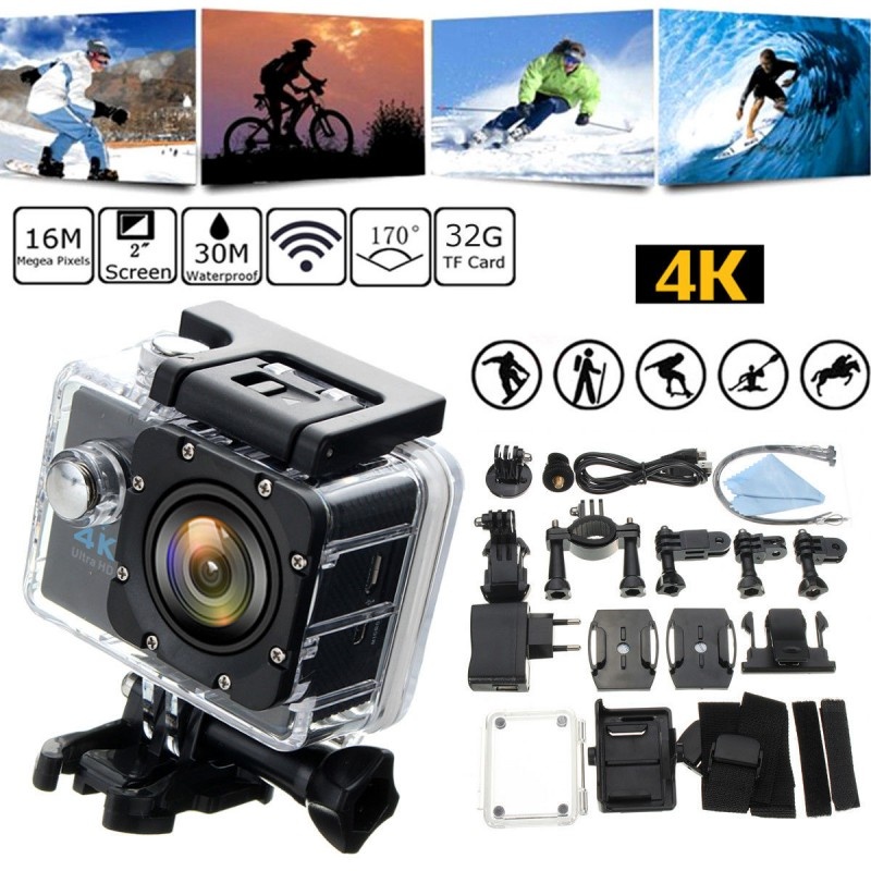 Camera Sport ActionCam SJ9000 UltraHD 4K @ 30fps WiFi 16.0MP Black Pachet Complet cu Accesorii, Auto - Moto - imagine 7
