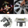 Capac Jante Auto LED Multicolor cu Incarcare Energie Solara Tuning, Lumini LED auto - imagine 3