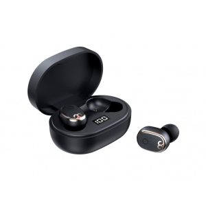 Casti Smart Techstar® TWS S17, Wireless, Bluetooth V5.0, HD Audio, Touch, iOS, Android, Type-C, Negru, Casti