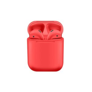 Casti i9000 TWS AIR 2 Techstar®, Bluetooth 5.0, Wireless QI, Pentru Android si iOS, Rosu, Rezistente la Apa, Casti