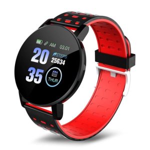 Ceas Smartwatch Techstar® 119 Rosu, 1.3 inch IPS, Monitorizare Cardiaca, Tensiune. Oxigenare, Sedentary, Bluetooth, IP65, Ceasuri si bratari smart – ofertă, preț și specificații