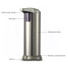 Dispenser Dozator de Sapun Lichid, Aspect Metalic, cu Senzor, Capacitate 280 ML, Smart home - imagine 6