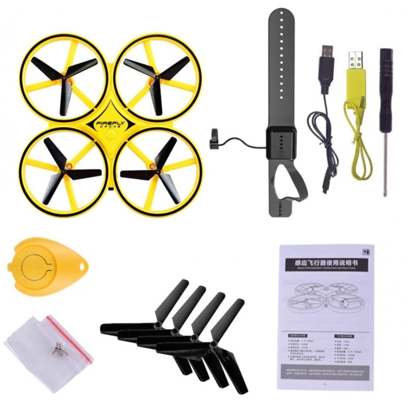Drona Anti Coliziune, Inteligenta, cu LED, Techstar® Firefly, Greutate 73g, RC Gravity cu Telecomanda, Quadcopter Smart, Alte categorii - imagine 9