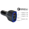 Incarcator Auto Techstar® Turbo Fast, 5V, 3.5A ,QC3.0, DUAL USB, Universal, Negru, Auto - Moto - imagine 10