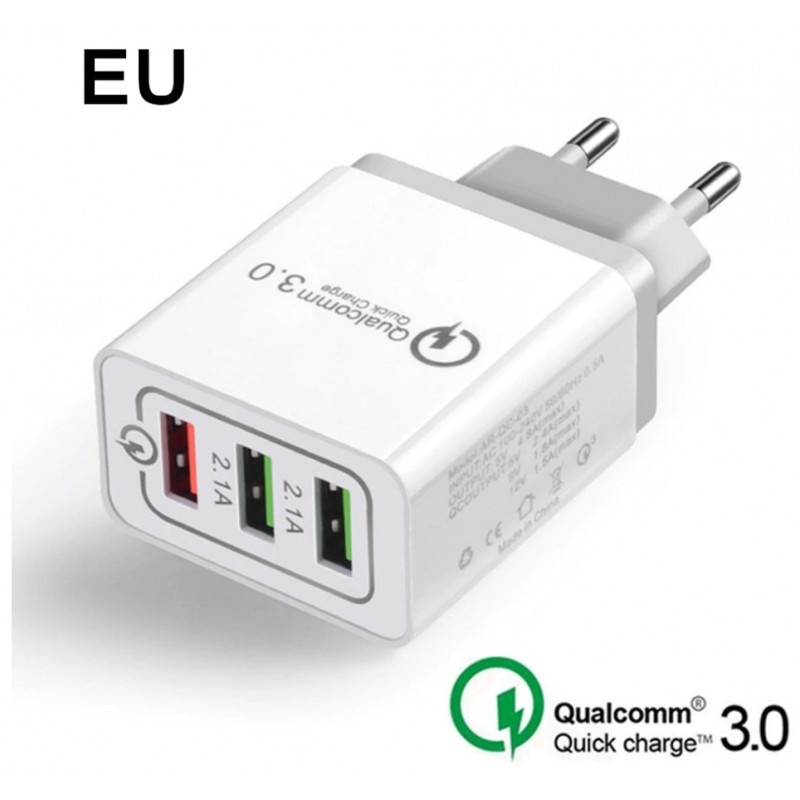 Incarcator ultra rapid cu 3 porturi usb QC 3.0 3A 18W pentru smartphone universal, Auto - Moto - imagine 6