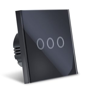 Intrerupator Touch Techstar®, Sticla Securizata, Design Modern, Iluminare LED, 3 Faze, Negru, Intrerupatoare – ofertă, preț și specificații