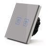 Intrerupator Touch Techstar® TG02, Sticla Securizata, Design Modern, Iluminare LED, 2 Faze, Gri, Intrerupatoare – ofertă, preț și specificații