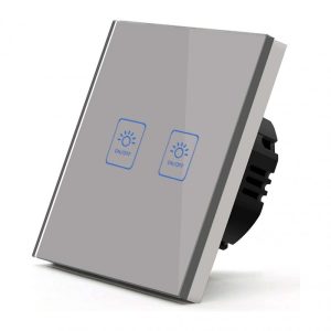 Intrerupator Touch Techstar® TG02, Sticla Securizata, Design Modern, Iluminare LED, 2 Faze, Gri, Intrerupatoare – ofertă, preț și specificații