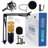 Microfon Profesional de Studio, Techstar® BM800 Condenser, Stand Inclus pentru Inregistrare Vocala, Streaming, Gaming, Podcast, Vlog, Gold, Adaptoare si periferice PC - imagine 16