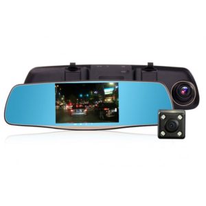 Oglinda Camera Video Auto L808 DVR FullHD Dubla cu Ecran 5 inchi Touch Screen si Unghi de 170°, Camere auto DVR
