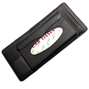 Organizator Techstar® pentru Parasolar, Piele Artificiala, Buzunare Documente, Buzunar Servetele, Pachet Servetele Inclus, Negru, Accesorii tuning auto