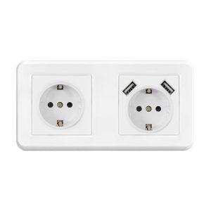 Priza Techstar® PCU2, Dubla, 2 x USB, 2.1 A, Culoare Alb, Policarbonat, 16A, Prize – ofertă, preț și specificații