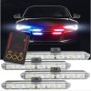 Set 4x6 Lumini LED Tip Stroboscop De Avertizare Flash Rosu si Albastru Alimentare 12V, Lumini LED auto - imagine 3