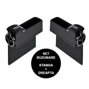 Set Cutie Organizatoare Scaun Auto din Piele, Neagra, Depozitare Obiecte, Accesorii tuning auto – ofertă, preț și specificații