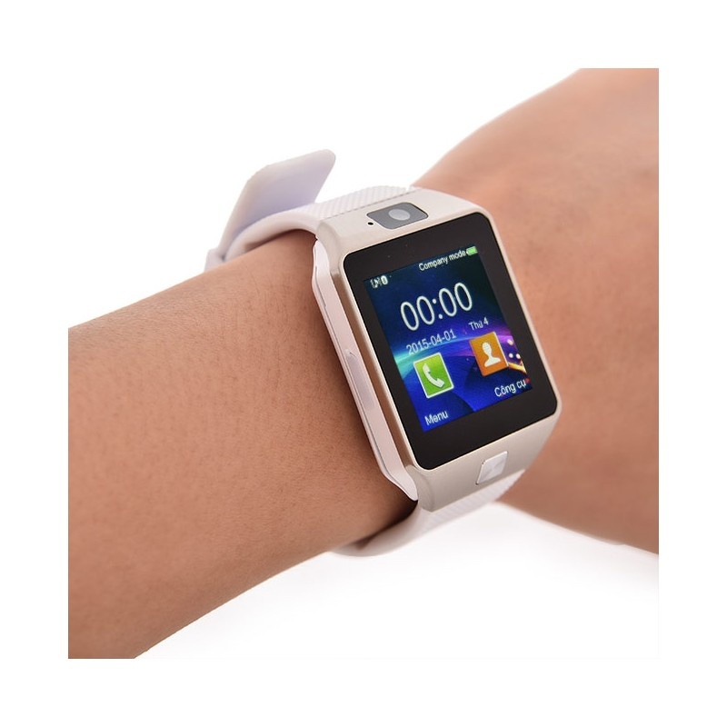 Smartwatch Mtk DZ09 cu Bluetooth si Camera Foto, Compatibil SIM si MicroSD Alb, Ceasuri si bratari smart - imagine 4