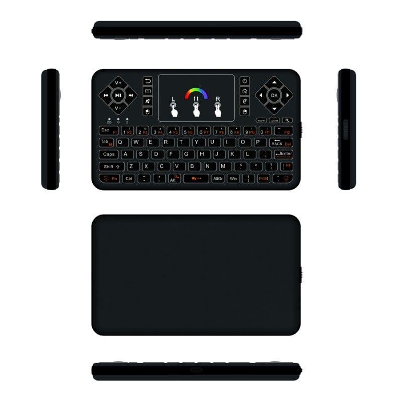 Tastatura Wireless Techstar® Q9 Iluminata RGB , QWERTY, Plug&Play, Tochpad, Tastatura, Mouse, Smart TV - imagine 12