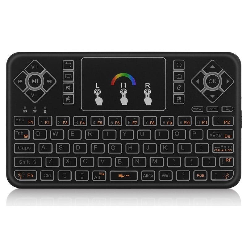 Tastatura Wireless Techstar® Q9 Iluminata RGB , QWERTY, Plug&Play, Tochpad, Tastatura, Mouse, Smart TV - imagine 9