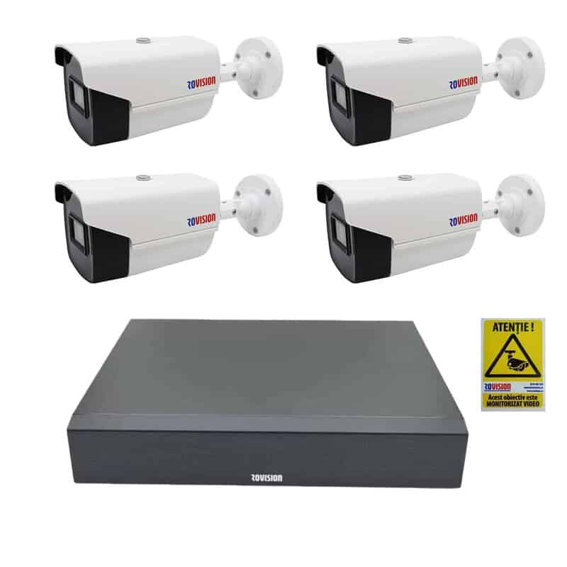 Kit 4 camere supraveghere exterior 1080P full hd IR 40m Rovision, DVR Pentabrid 4 canale